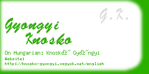 gyongyi knosko business card